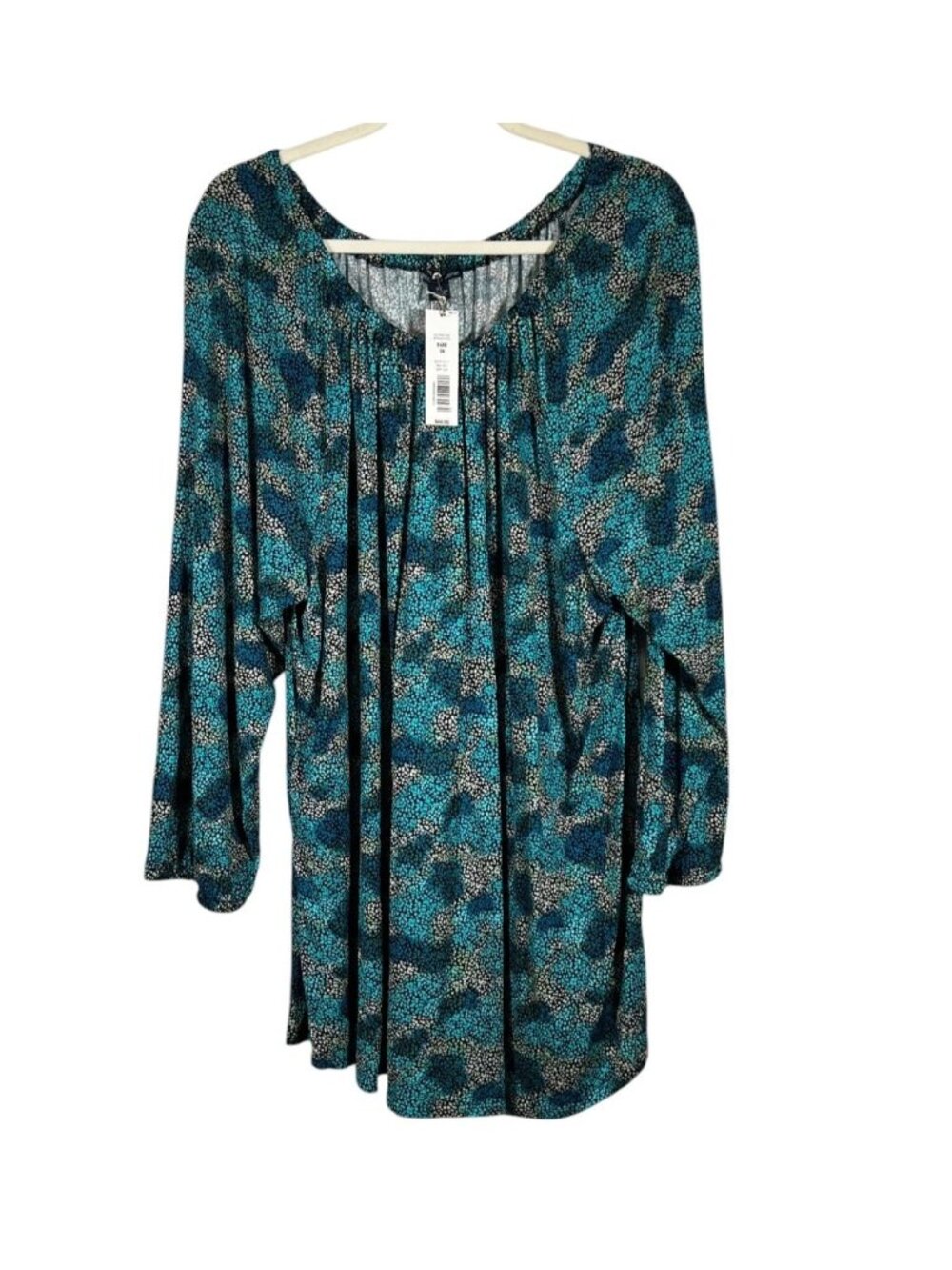 Westbound Woman 3X NWT Teal Print Tunic Top Hollywood Prop House Wardrobe